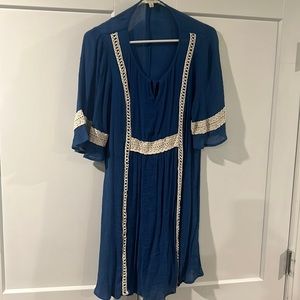 Navy Umgee dress with crochet